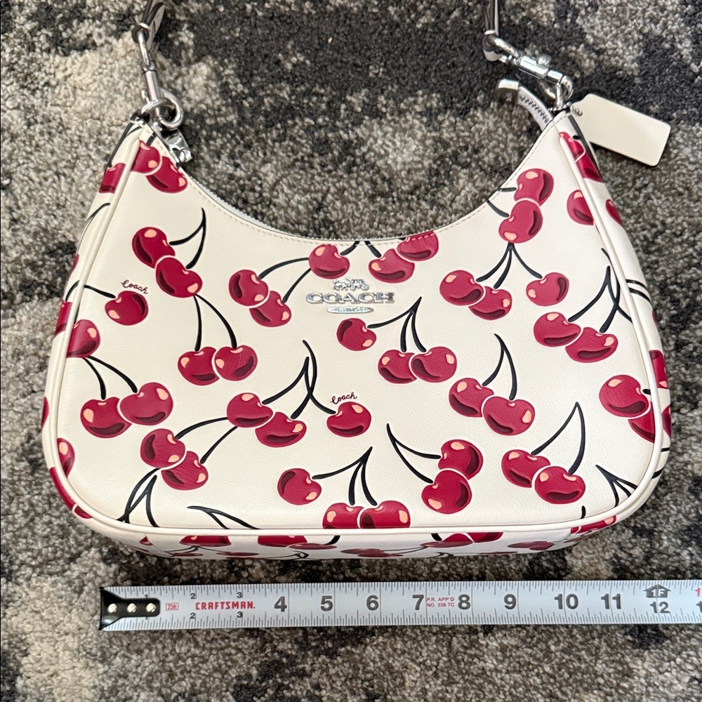 Coach Cherry Print Shoulder Bag in White and Red - Picture 2 of 6
